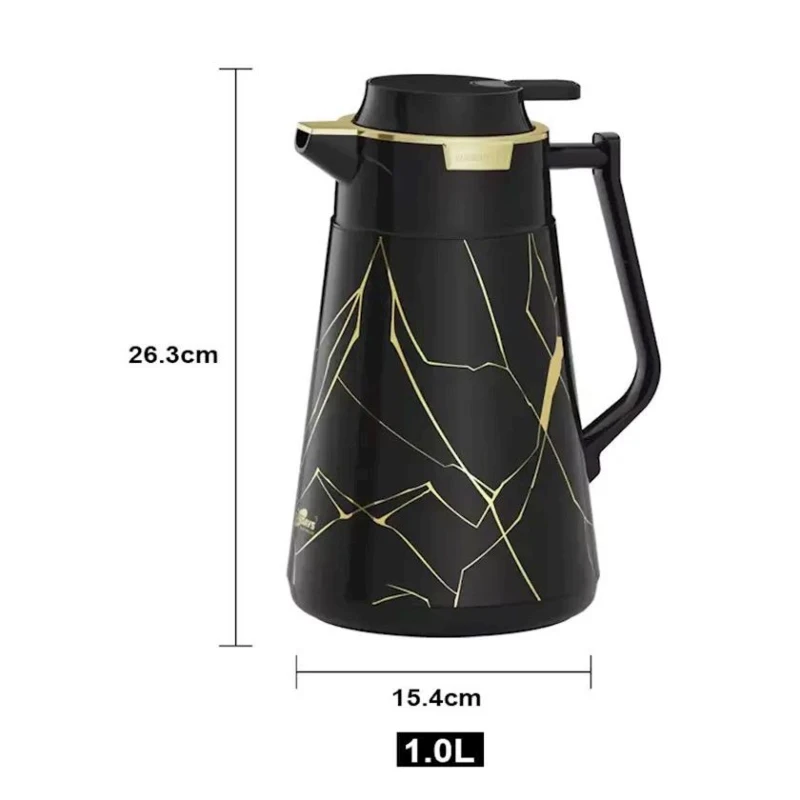 Термос Sunlife, металл, черный, 1 л