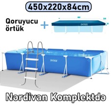 Hovuz Intex 7127TX28273NC, karkas, həcm 7127 l, göy, 450x220x84 - 7127TX28273NC