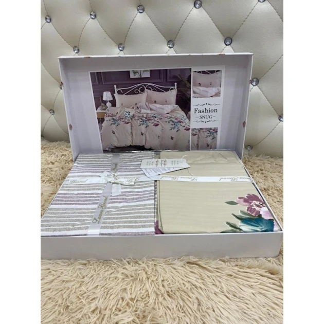 Yataq dəsti MiraNova LQ-056, yorğan üzü 200×230 sm, mələfə 245×250 sm, yastıq üzü 50×70 sm, avro, satin, rəngbərəng Yataq dəsti MiraNova LQ-056, yorğan üzü 200×230 sm, mələfə 245×250 sm, yastıq üzü 50×70 sm, avro, satin, rəngbərəng