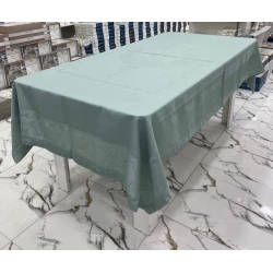 Скатерть MiraNova FS-683, прямоугольная, тефлоновая, зеленая, 160x350 см