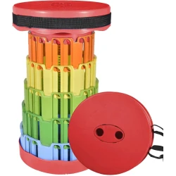 Yığılan taburet Trapsline Rainbow Red, 45x25x9.6 sm