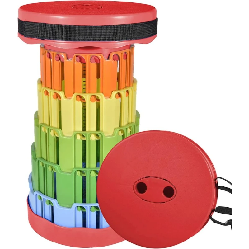 Yığılan taburet Trapsline Rainbow Red, 45x25x9.6 sm