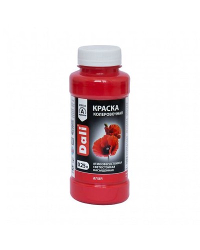 Akril kolerovka boyası Dali, al qırmızı, 250 ml - 4600505202600