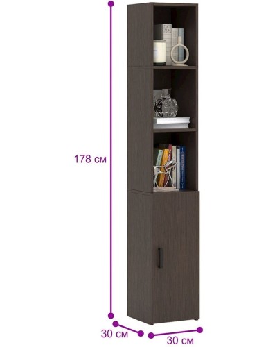 Stellaj 3563_StellajBookVenge, 178х30х30 sm, LDSP, qəhvəyi