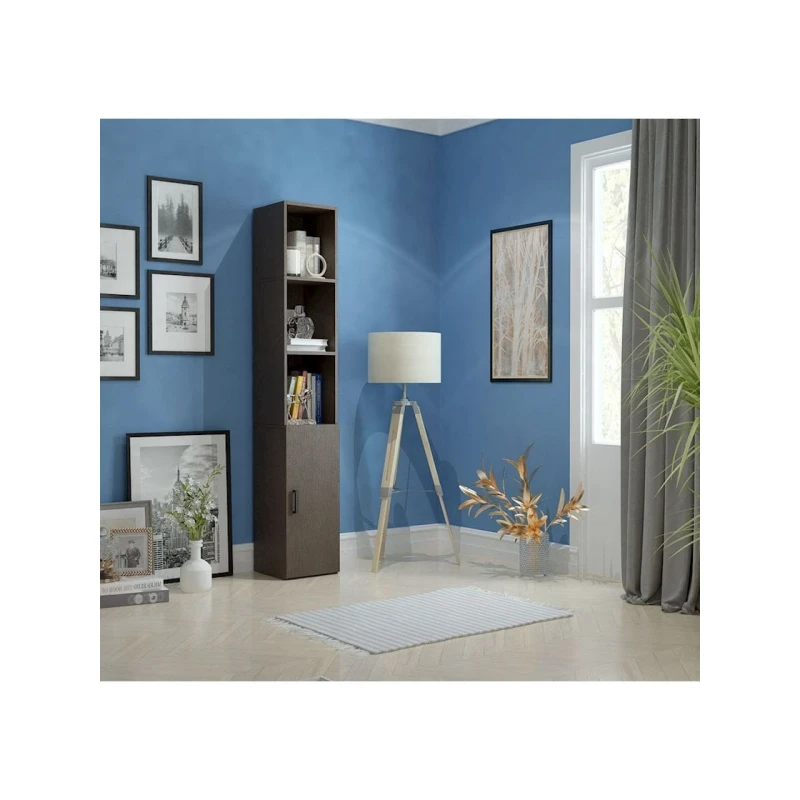 Стеллаж 3563_StellajBookVenge, 178х30х30 см, ЛДСП, коричневый Стеллаж 3563_StellajBookVenge, 178х30х30 см, ЛДСП, коричневый