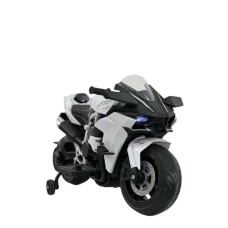 Uşaq elektrik motosikli SMR658, 2 motor, ağ/qara - smr658