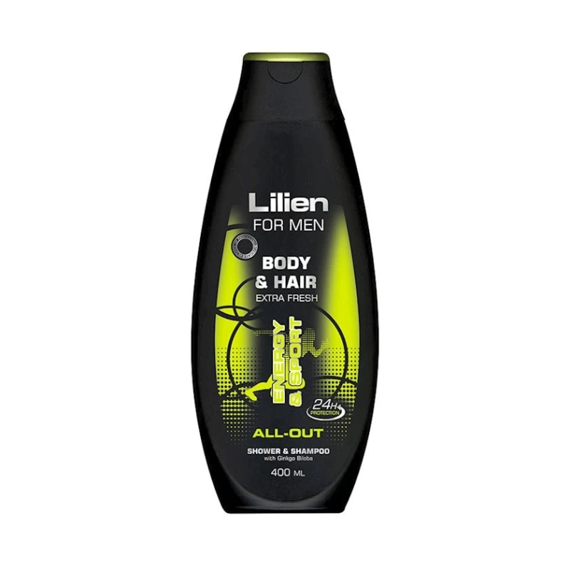 Гель для душа и шампунь Lilien For Men Body & Hair All-Out Shower & Shampoo 400 мл Гель для душа и шампунь Lilien For Men Body & Hair All-Out Shower & Shampoo 400 мл