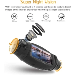 Avtomobil üçün videoqeydiyyatçı Aolbea Dual Dash Cam with IR Night Vision, FHD 1080P Avtomobil üçün videoqeydiyyatçı Aolbea Dual Dash Cam with IR Night Vision, FHD 1080P
