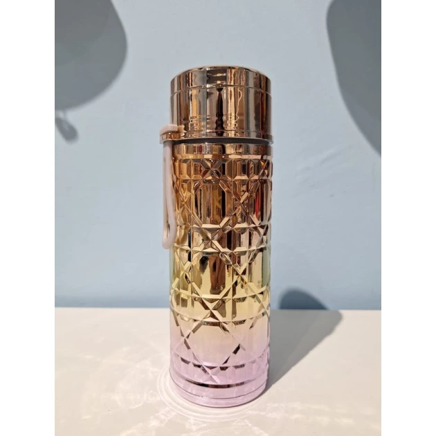 Стеклянный термос, желтый/розовый