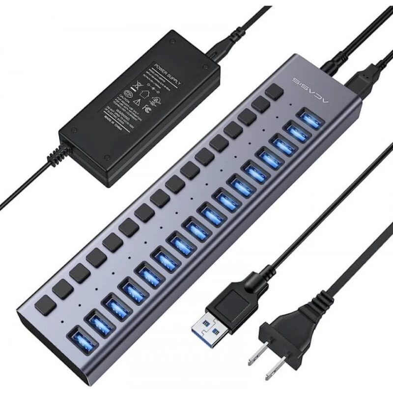 USB HUB Acasis 16 USB 3.0 Port Gray
