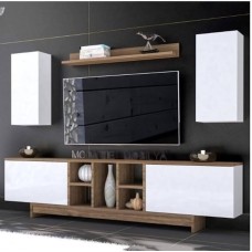 TV üçün tumba 027, LDSP, ağ/qəhvəyi