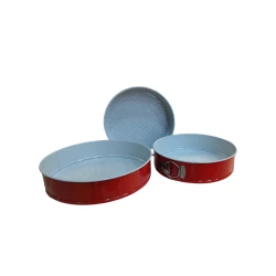 Набор форм для выпечки HMSD_K33R, 28/26/24 см, красный