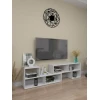 TV üçün tumba 3563_StellajTvLongWhite, 110x50x32.5 sm, LDSP, ağ TV üçün tumba 3563_StellajTvLongWhite, 110x50x32.5 sm, LDSP, ağ