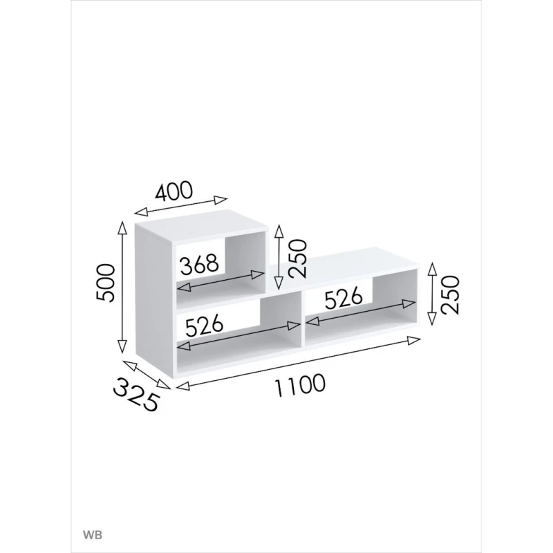 TV üçün tumba 3563_StellajTvLongWhite, 110x50x32.5 sm, LDSP, ağ TV üçün tumba 3563_StellajTvLongWhite, 110x50x32.5 sm, LDSP, ağ
