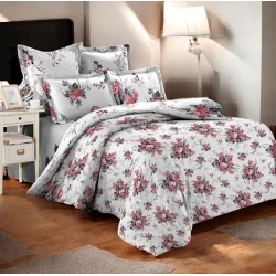 Комплект постельного белья MiraNova 191, пододеяльник 200x220 см, простыня 200x220 см, 2 наволочки 50x70 см, двуспальный, разноцветный