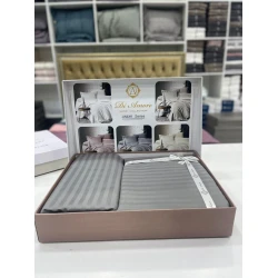 Комплект постельного белья MiraNova FS-588, простыня 170х240 см, пододеяльник 160х220 см, наволочка 50х70 см, односпальный, хлопок, серый