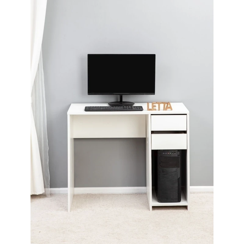 Компьютерный стол Letta, ЛДСП, белый, 75x45x90 см