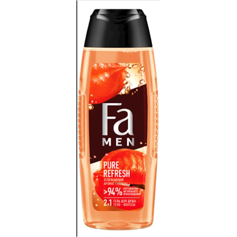 Гель для душа 2 в 1 Fa Men Pure Refresh,аромат гуараны 250 мл