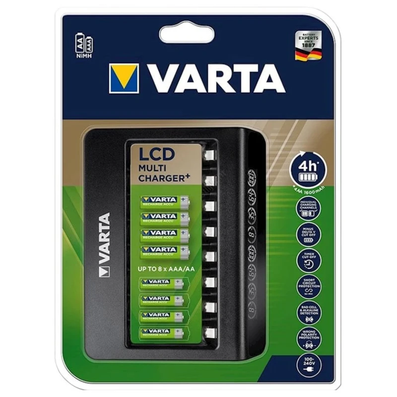 Зарядное устройство для батареек Varta LCD Multi Charger+ с индикатором Зарядное устройство для батареек Varta LCD Multi Charger+ с индикатором