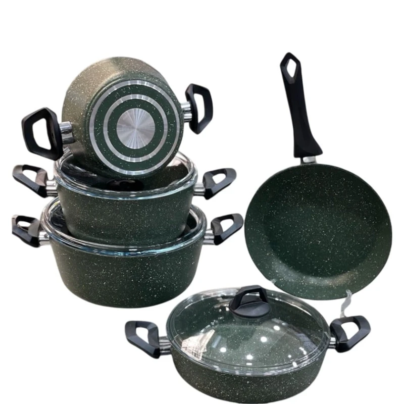 Набор посуды 18195664, гранит, серый, 9 предметов Набор посуды 18195664, гранит, серый, 9 предметов