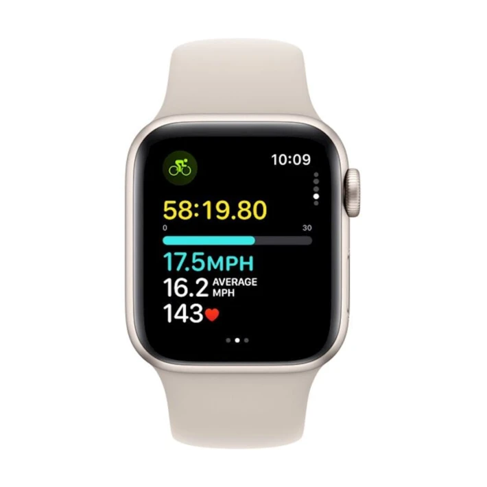 Умные часы Apple Watch SE GPS 44mm Starlight Aluminium Case with Starlight Sport Band - M/L