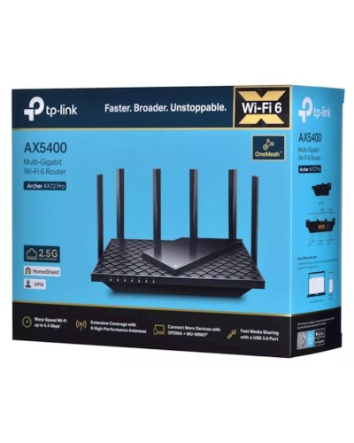 Wi-Fi router TP-Link Archer AX72 Pro AX5400, qara