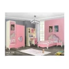 Набор детской мебели Mələk, кровать 116x114x205 см, шкаф 140x216x50 см, компьютерный стол 100x188x48 см, тумба 50x36x40 см, розовый