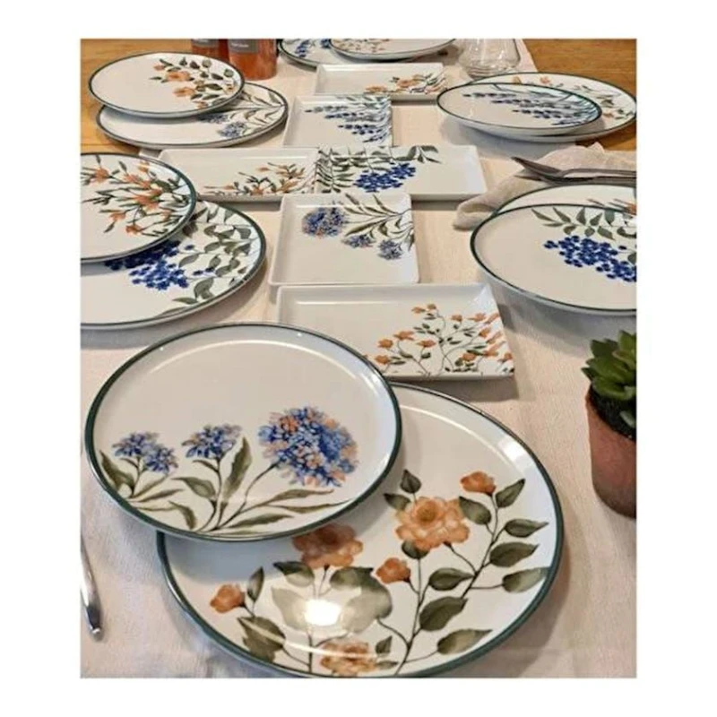 Набор для завтрака Porland Flower Garden 04POR034190, 18 предметов, на 6 персон, фарфор, разноцветный