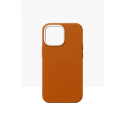 Telefon üçün çexol MagSafe ilə Leather Case iPhone 16 Pro Max Orange