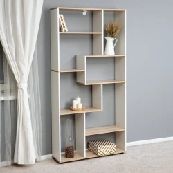 Стеллаж Letta, белый/бежевый, ЛДСП, 87x25x180 см