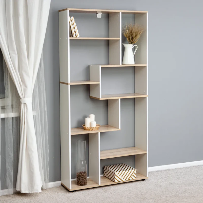 Стеллаж Letta, белый/бежевый, ЛДСП, 87x25x180 см Стеллаж Letta, белый/бежевый, ЛДСП, 87x25x180 см