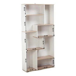 Стеллаж Letta, белый/бежевый, ЛДСП, 87x25x180 см