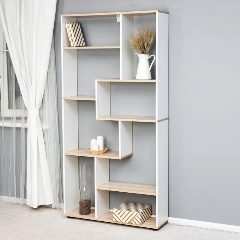 Стеллаж Letta, белый/бежевый, ЛДСП, 87x25x180 см Стеллаж Letta, белый/бежевый, ЛДСП, 87x25x180 см