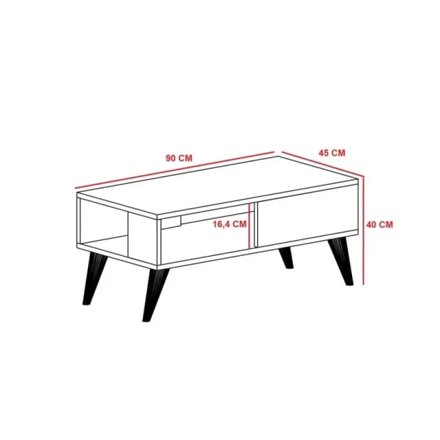 Журнальный стол ev_12116151, ламинат, белый/коричневый, 90x45x40 см Журнальный стол ev_12116151, ламинат, белый/коричневый, 90x45x40 см