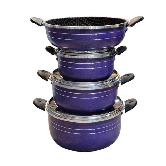 Набор кастрюль и сковородки MiraNova SF-577, 4 шт, синий Набор кастрюль и сковородки MiraNova SF-577, 4 шт, синий