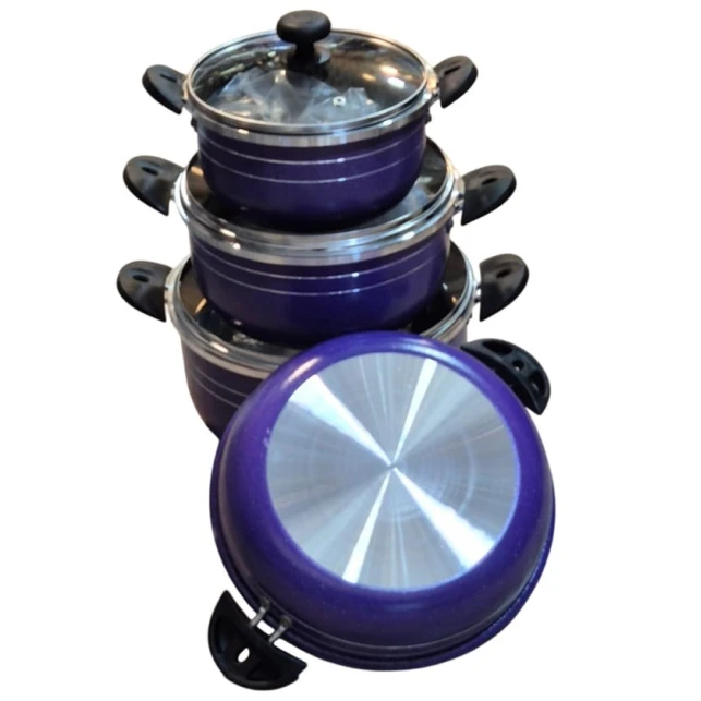 Набор кастрюль и сковородки MiraNova SF-577, 4 шт, синий Набор кастрюль и сковородки MiraNova SF-577, 4 шт, синий