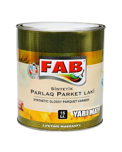 Parket lakı FAB boya, sintetik, yarım mat, 15 l