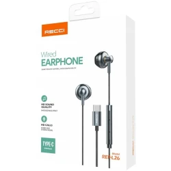 Simli qulaqlıqlar Recci Metal Wired Earphone Hi-Fi Audio REP-L26