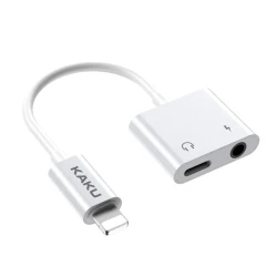 Сетевое зарядное устройство + аудио конвертер Kaku KSC-353 2 in 1 Lightning to Lightning + 3.5mm Aux, Белый Сетевое зарядное устройство + аудио конвертер Kaku KSC-353 2 in 1 Lightning to Lightning + 3.5mm Aux, Белый