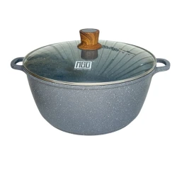 Кастрюля MGC, гранит, серая, 32 см