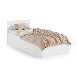 Односпальная кровать Art_tek_yataq (120) 19, ламинат, белая, 200x85x120 см