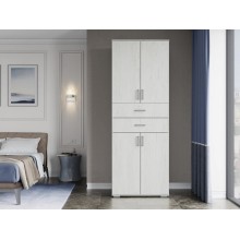 Şkaf Art Mebel Art-80-8, LDSP, ağ, 50x80x210 sm