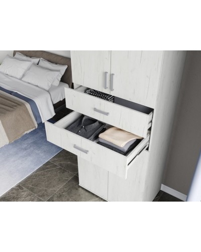 Şkaf Art Mebel Art-80-8, LDSP, ağ, 50x80x210 sm