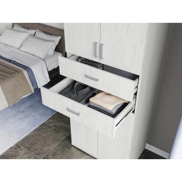 Шкаф Art Mebel Art-80-8, ЛДСП, белый, 50х80х210 см Шкаф Art Mebel Art-80-8, ЛДСП, белый, 50х80х210 см