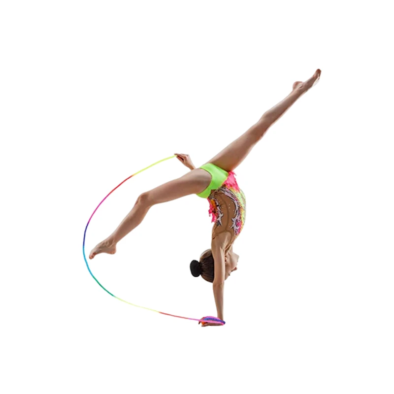 Лента для художественной гимнастики 1641 ПВХ, разноцветная, 290 см