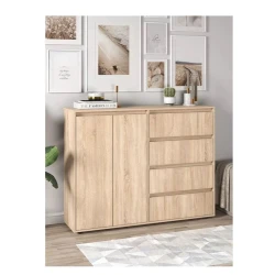 Комод Skand Big Sonoma, 108х39х140 см, ЛДСП, коричневый Комод Skand Big Sonoma, 108х39х140 см, ЛДСП, коричневый