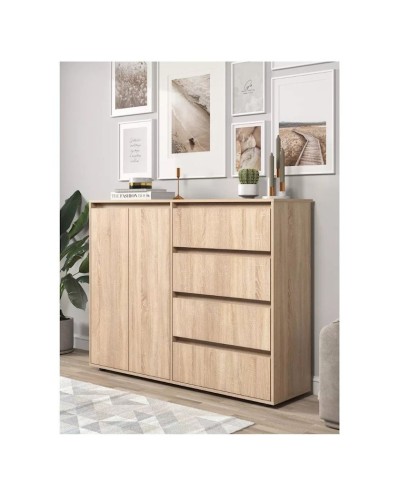 Komod Skand Big Sonoma, 108х39х140 sm, LDSP, qəhvəyi