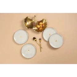 Набор тарелок Porland Glamorous 04AP021742, фарфор, белый, 17 см, 4 шт