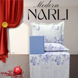 Комплект постельного белья Nar-Lı-001041, простыня 240x260 см, пододеяльник 200x220 см, наволочки 2 шт x 50x70 см, двуспальный, хлопок, разноцветный