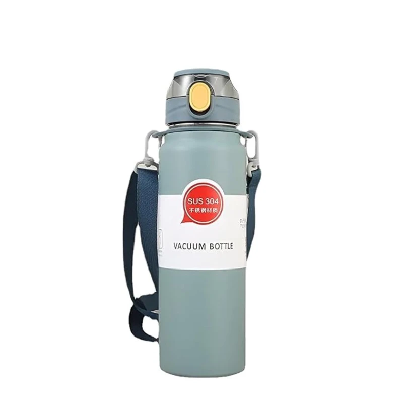 Termos borucuq ilə, paslanmayan polad, mavi, 800 ml